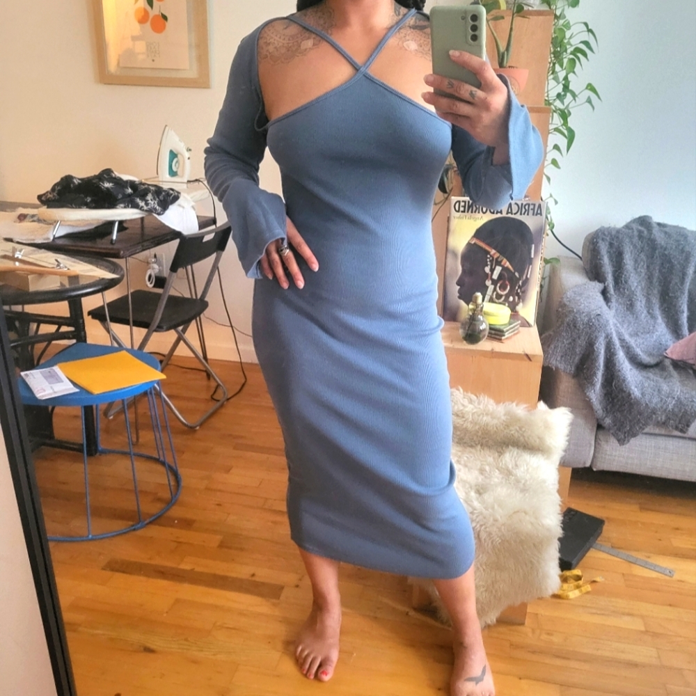 Sweater cutout dress